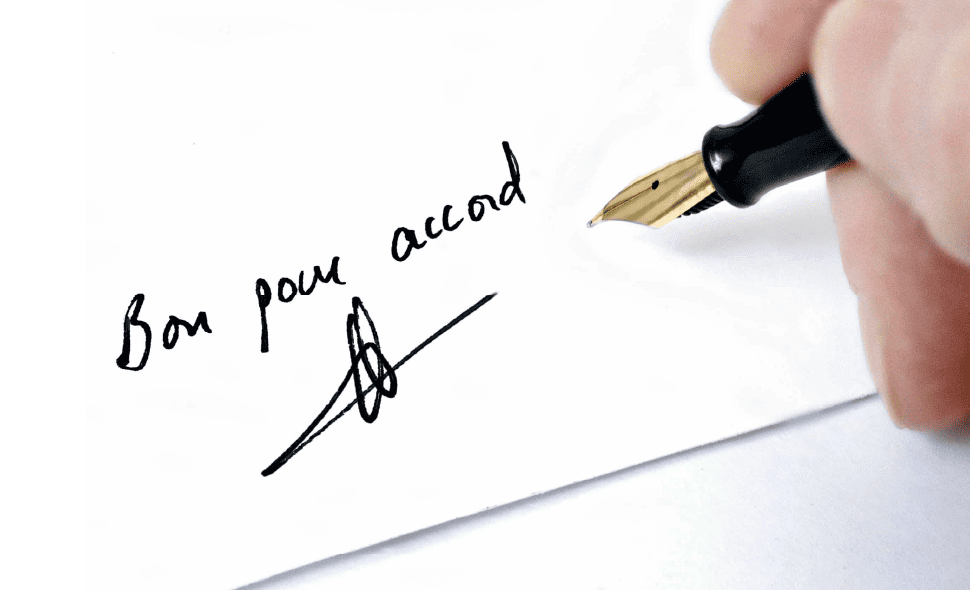 Valeur juridique du bon pour accord
